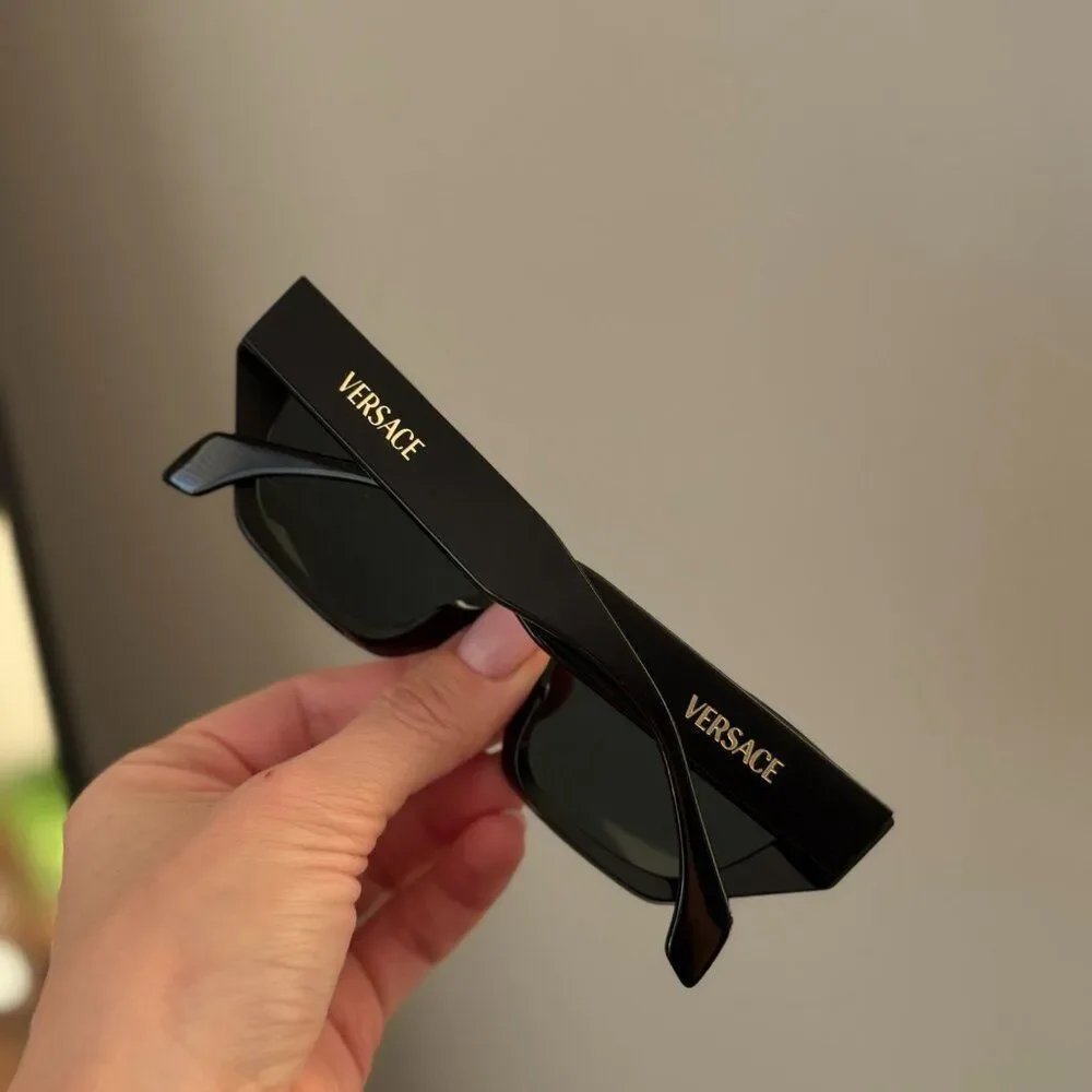Versace Women Sunglasses Black Grey Cat Eye VE4488U GB1/87 NEW AUTHENTIC